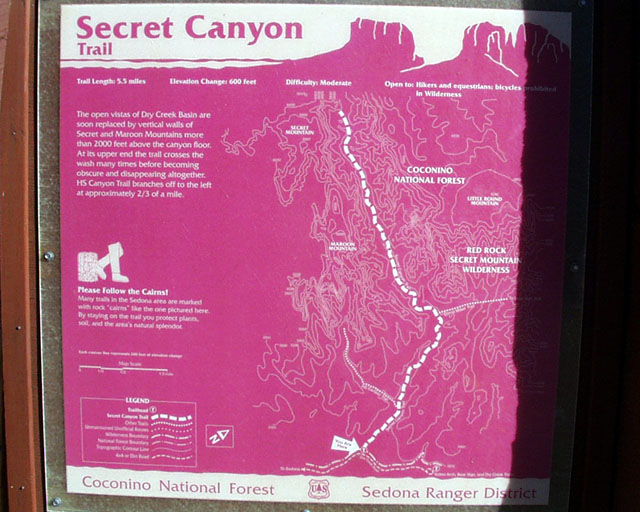 Secret canyon sign