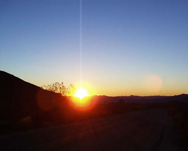 Sunrise heading toward cottonwood