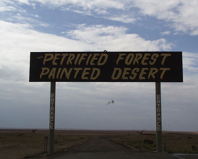 21 petrified desert entrance sign