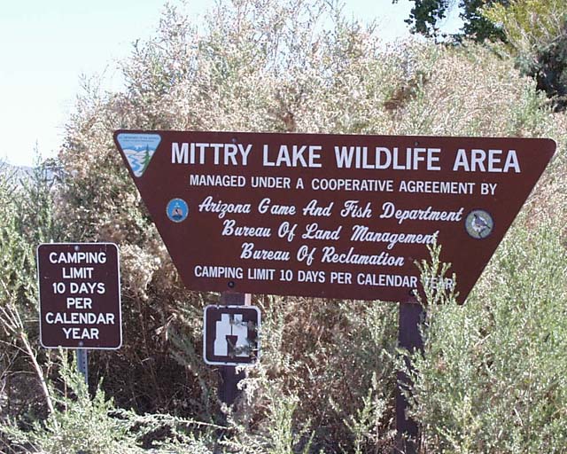 Mittry lake sign