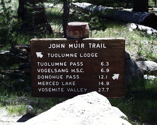 John muir trail sign