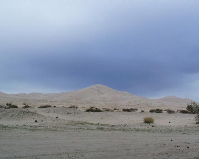 Kelso dunes loom in distance