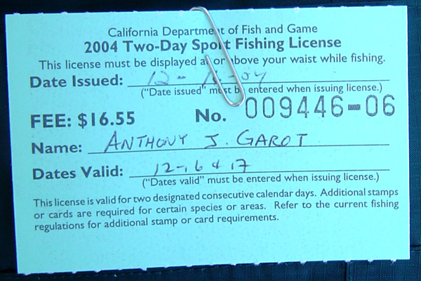 Fishing license
