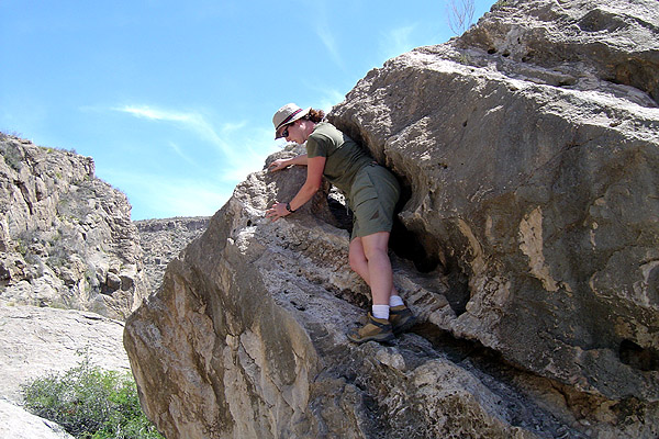 Amanda climbing