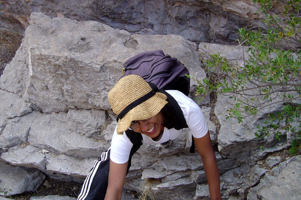 Alisha spanning rocks