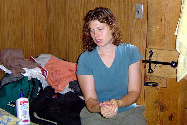 Amanda in cabin